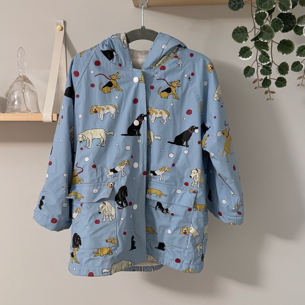 Hatley Puppy Sherpa Lined Zip-Up Rain Jacket 3T